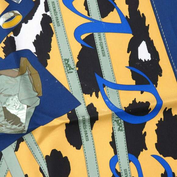 HERMES Blue Silk Scarf - Picture 6 of 6